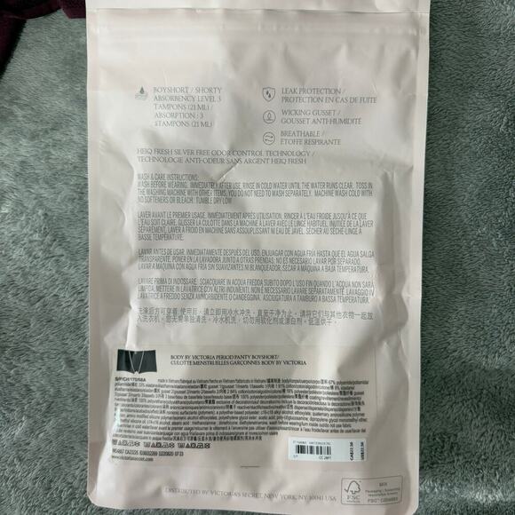 2 Pack Victorias Secret Bodyshort Absortion Level 3 Underwear, Purple, S/P - Picture 7 of 7